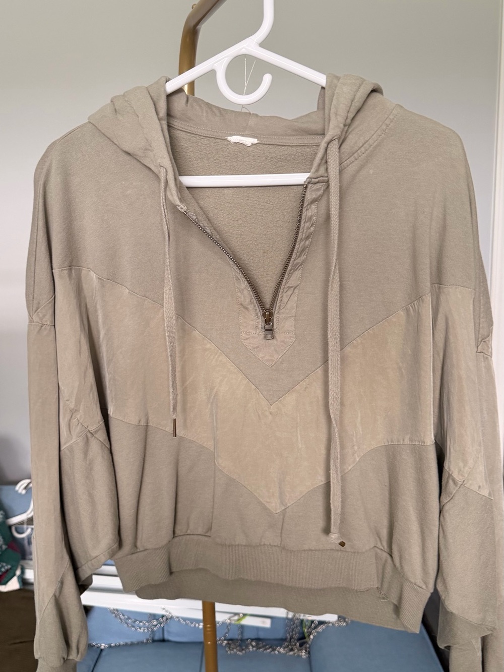 Hooded Bomber Pullover Half Zip Jacket